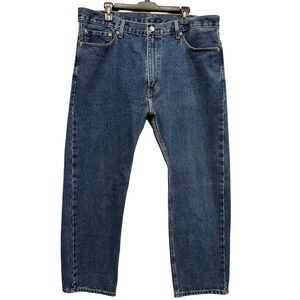Levis 505 Regular Fit Mens Blue Denim Straight Leg Jeans 40x30 Medium‎ Wash